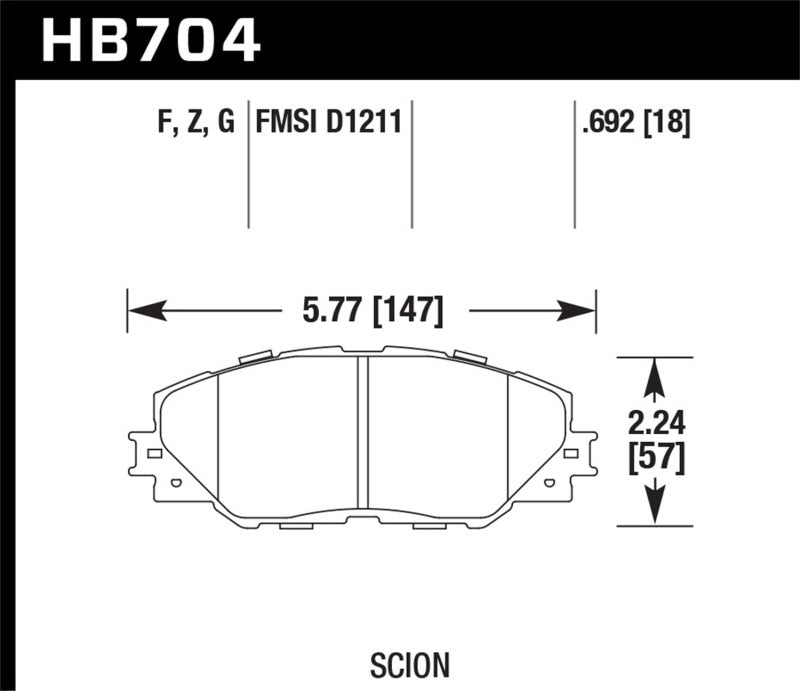 Hawk Performance HPS 5.0 Front Brake Pads - HB704B.692 Hawk Performance