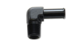 Vibrant -8AN to 3/8in Hose Barb 90 Degree Adapter - Anodized Black