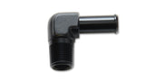 Vibrant -6AN to 3/8in Hose Barb 90 Degree Adapter - Anodized Black