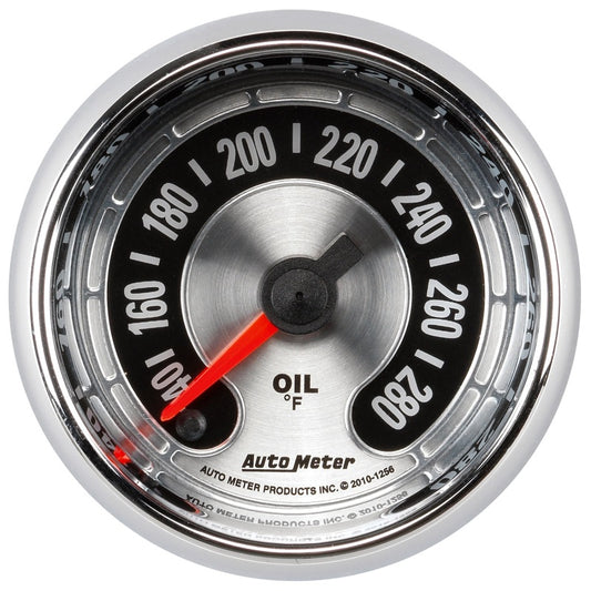 Autometer American Muscle 2-1/16in Full Sweep Electric Digital Stepper 140-280 Deg F Oil Temp Gauge 1256