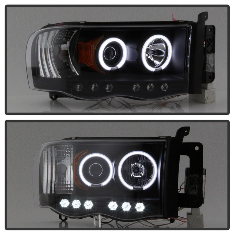 Spyder Dodge Ram 1500 02-05 03-05 Projector Headlights CCFL Halo LED Blk PRO-YD-DR02-CCFL-BK - eliteracefab.com