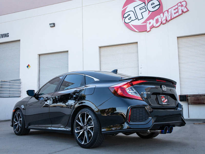 aFe Takeda 2.5in 304 SS Cat-Back Exhaust System w/ Blue Tips 17-20 Honda Civic Si Sedan I4 1.5L aFe