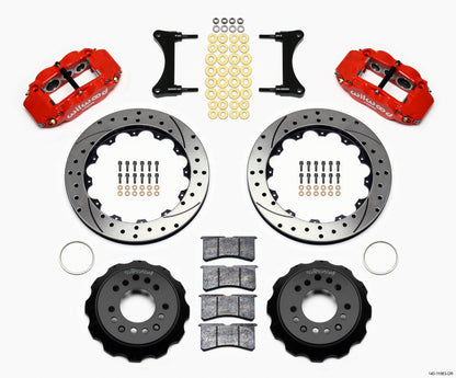 Wilwood Narrow Superlite 6R Front Hat Kit 12.88in Drill Red 93-96 Mazda RX7 Wilwood