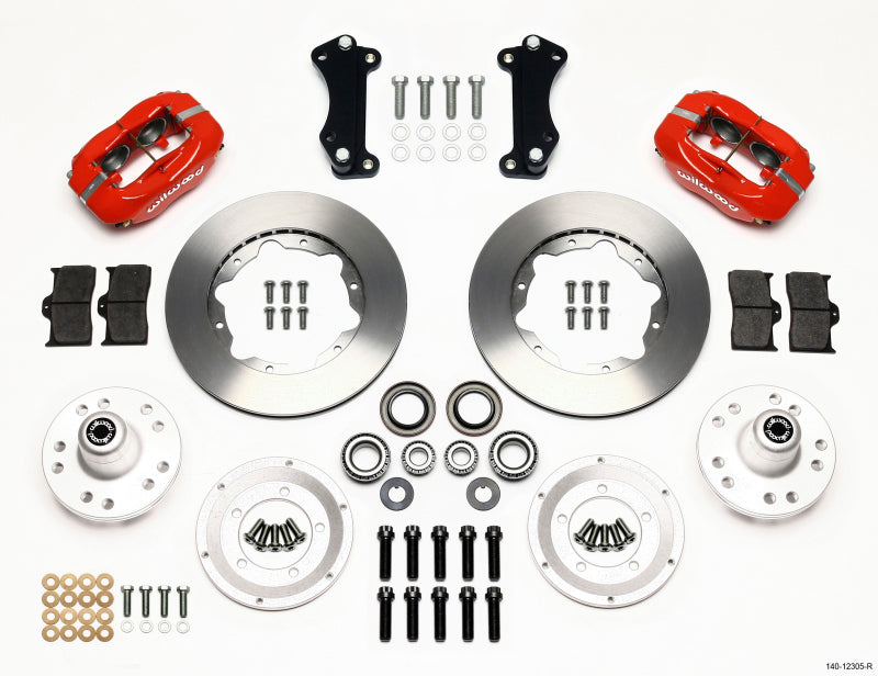 Wilwood Forged Dynalite Front Kit 11.00in Red Heidts Tri -5 2 inch Drop Spindle Wilwood