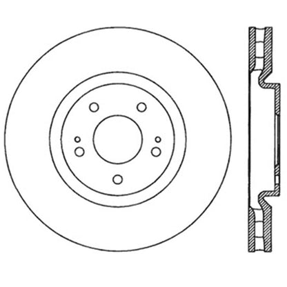 StopTech Power Slot 03-06 Evo 8 & 9 Slotted Left Front Rotor - eliteracefab.com