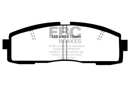 EBC 86-92 Toyota Supra 2.8 Yellowstuff Rear Brake Pads - eliteracefab.com