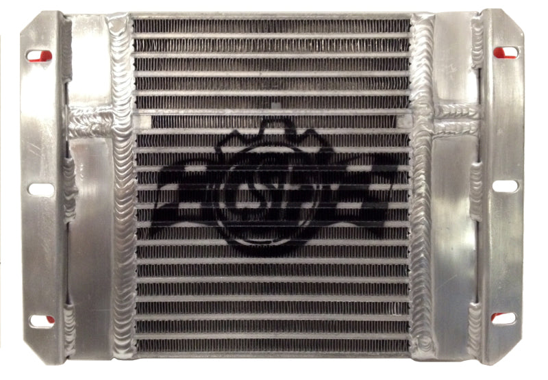 CSF Dual Fluid Bar & Plate HD Oil Cooler w/9in SPAL Fan (1/3 & 2/3 Partition) - 13.8in L x 10in H - eliteracefab.com