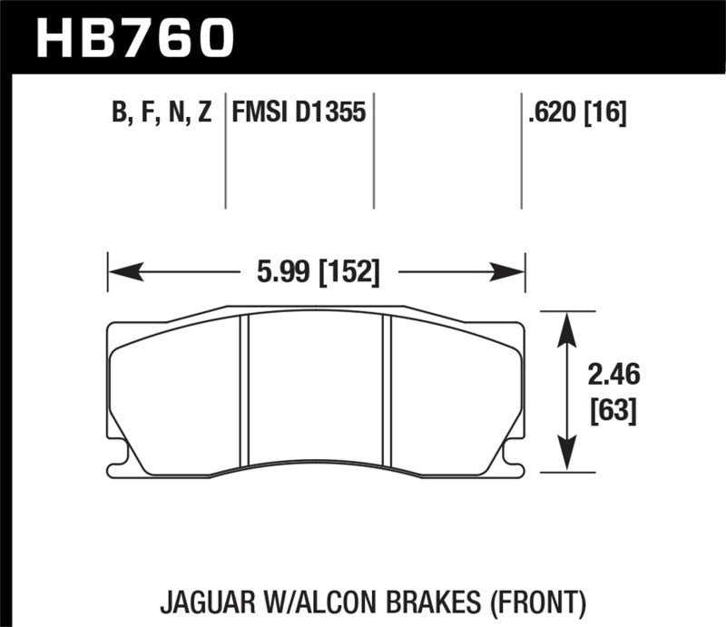 Hawk 08 -12 Jaguar XKR (w/ Alcon Brakes) Performance Ceramic Street Front Brake Pads - eliteracefab.com