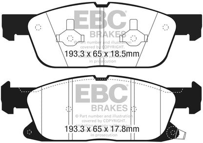 EBC 2016+ Lincoln Continental (10th Gen) 2.7L Twin Turbo Redstuff Front Brake Pads - eliteracefab.com