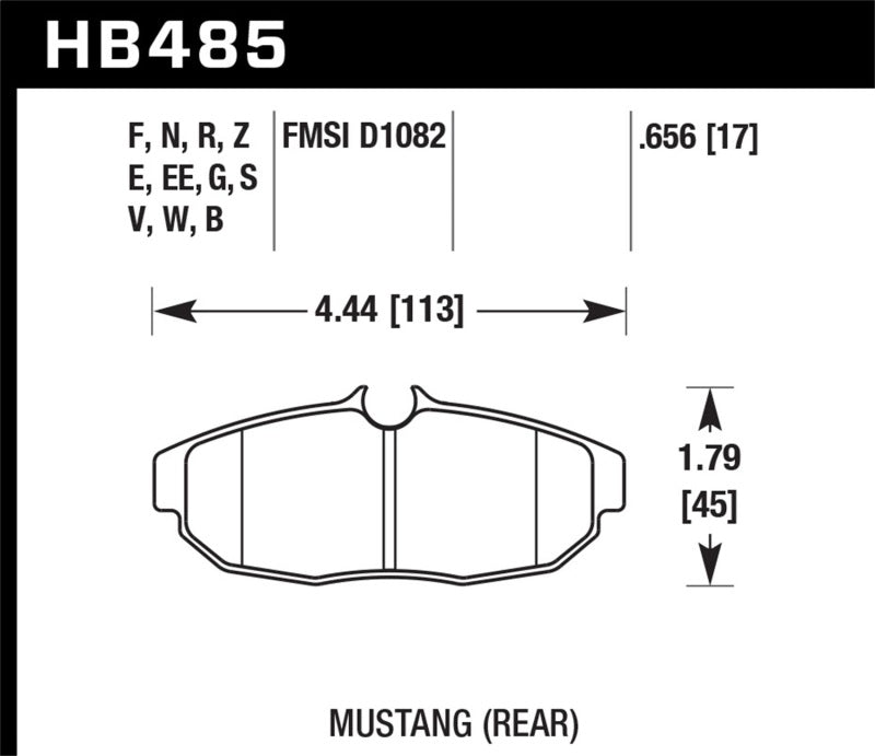 Hawk Performance DTC-50 Rear Brake Pads - HB485V.656