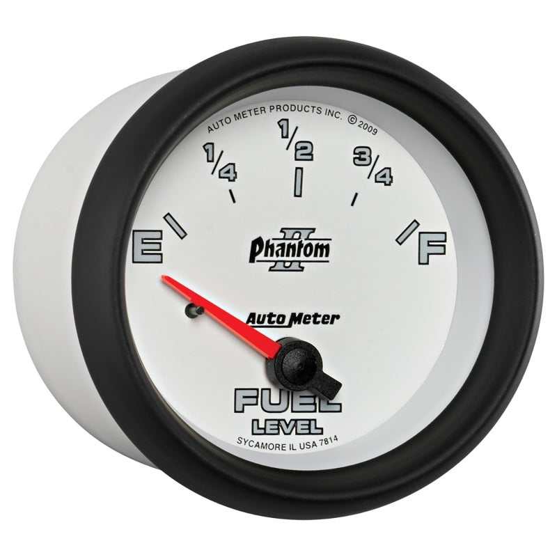 AutoMeter Gauge Fuel Level 2-5/8in. 0 Ohm(e) to 90 Ohm(f) Elec Phantom II 7814