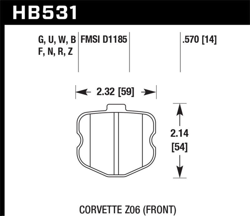 Hawk Performance DTC-70 Front Brake Pads - HB531U.570 Hawk Performance