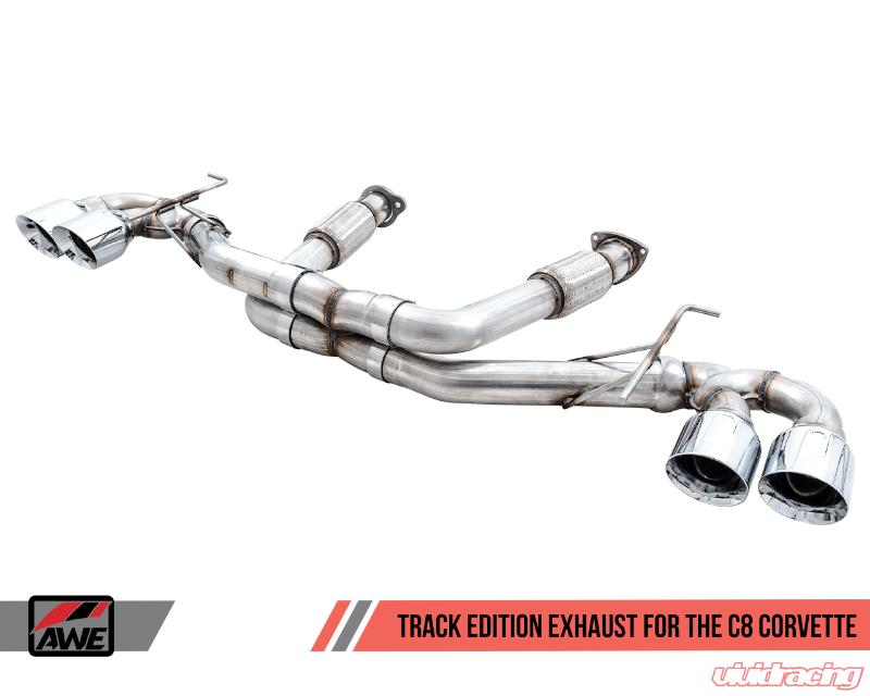 AWE Tuning 2020 Chevrolet Corvette (C8) Track Edition Exhaust - Quad Chrome Silver Tips - eliteracefab.com