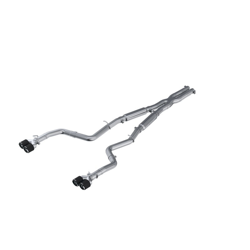 MBRP 15-16 Dodge Challenger RT 5.7L T304 SS 3in Dual Rear Cat-back CF Quad Tips - Street - eliteracefab.com