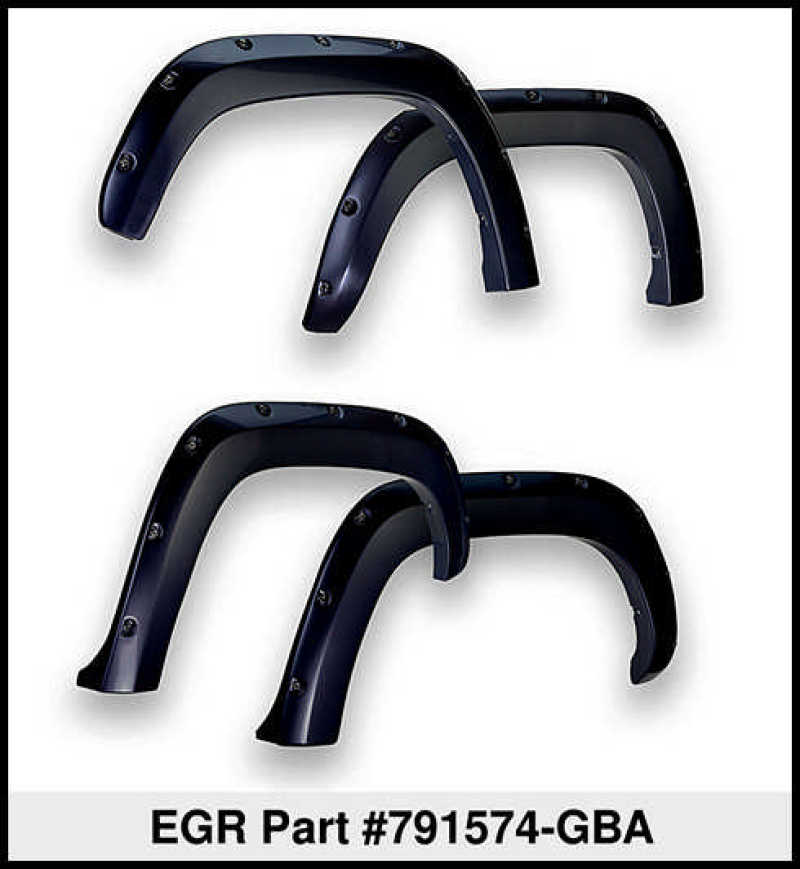 EGR 14+ Chev Silverado 6-8ft Bed Bolt-On Look Color Match Fender Flares - Set - Black - eliteracefab.com