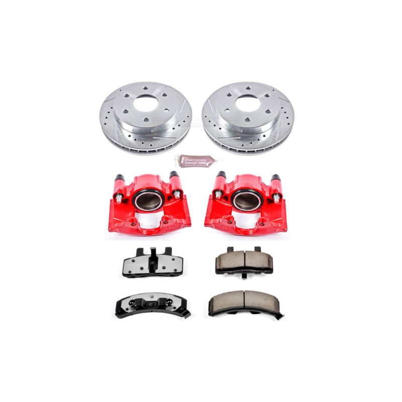 Power Stop 99-00 Cadillac Escalade Front Z36 Truck & Tow Brake Kit w/Calipers PowerStop
