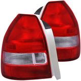 ANZO USA Honda Civic 3dr Taillights Red/Clear; 1996-2000