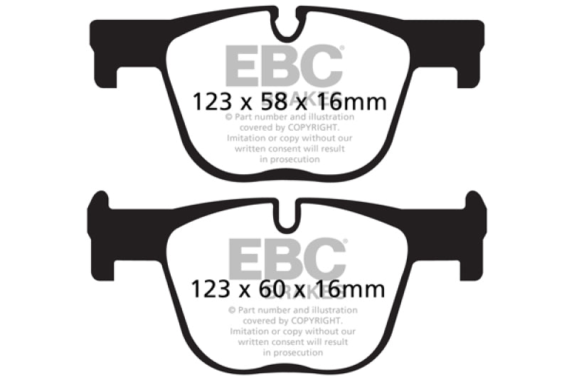 EBC 12+ BMW 335 3.0 Turbo (F30) Yellowstuff Rear Brake Pads - eliteracefab.com