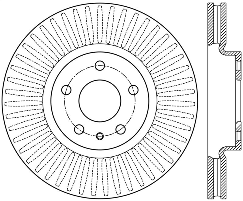 StopTech 13-16 Ford Fusion Left Front Disc Slotted Premium Brake Rotor Stoptech