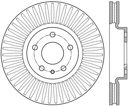 StopTech 13-16 Ford Fusion Right Front Disc Slotted Premium Brake Rotor Stoptech