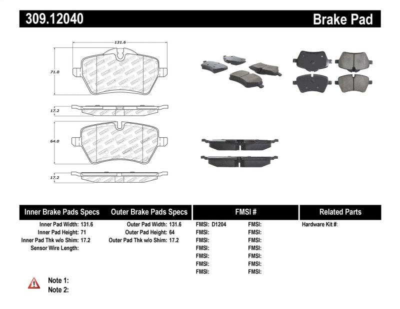 StopTech Performance 06-09 Mini Cooper/Cooper S Front Brake Pads - eliteracefab.com