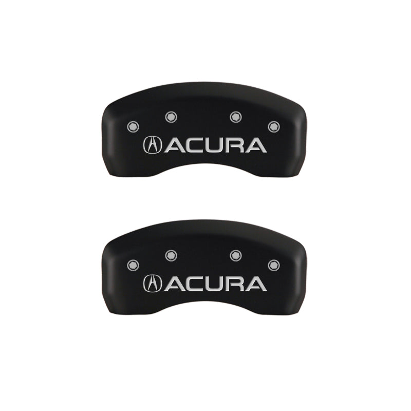 MGP 4 Caliper Covers Engraved Front & Rear Acura Red finish silver ch - eliteracefab.com