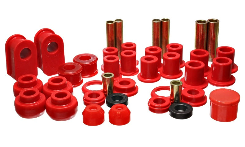 Energy Suspension 92-06 Ford E-250/E-350 Van 2WD Red Hyper-flex Master Bushing Set - eliteracefab.com