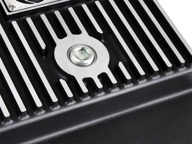 aFe POWER Pro Series Transmission Pan Black w/ Machined Fins for 99-16 Silverado / Suburban / Tahoe / Sierra / Yukon - 46-70242