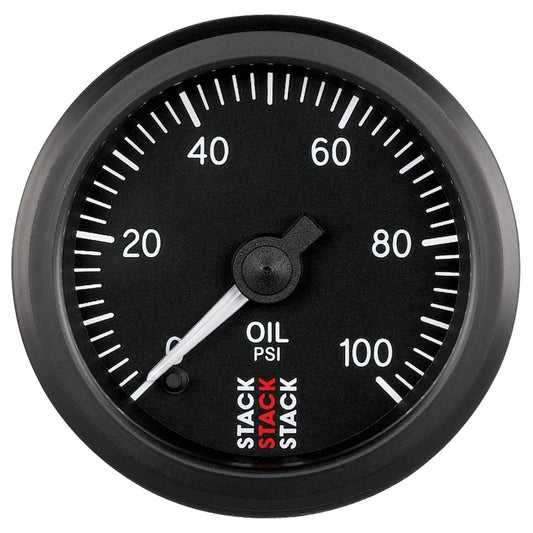 Autometer Stack 52mm 0-100 PSI 1/8in NPTF Male Pro Stepper Motor Oil Pressure Gauge - Black ST3302
