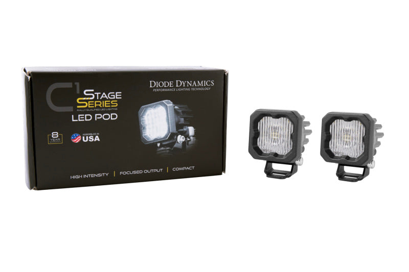 Diode Dynamics Stage Series C1 LED Pod - White SAE Fog Standard ABL (Pair) Diode Dynamics