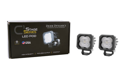 Diode Dynamics Stage Series C1 LED Pod - White SAE Fog Standard ABL (Pair) Diode Dynamics