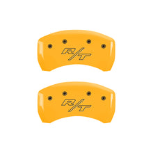 Load image into Gallery viewer, MGP 4 Caliper Covers Engraved Front Charger Engraved Rear RT Yellow finish black ch MGP