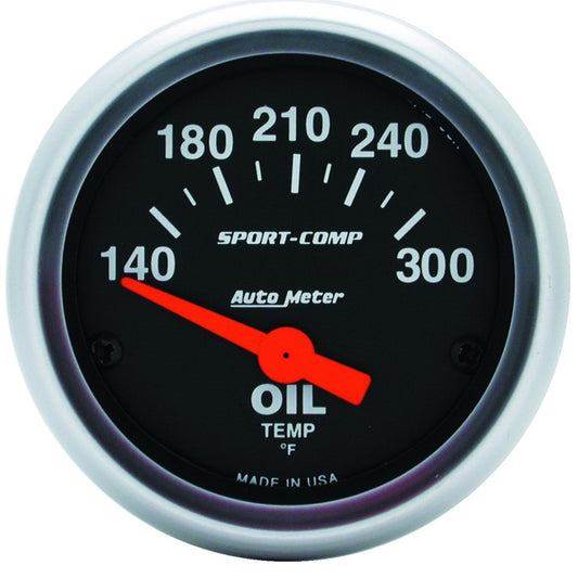 Autometer Sport-Comp 52mm 140-300 Deg F Electronic Oil Temp Gauge 3348