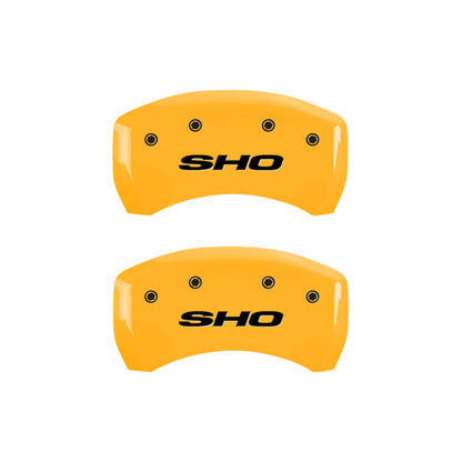 MGP 4 Caliper Covers Engraved Front & Rear SHO Yellow finish black ch MGP