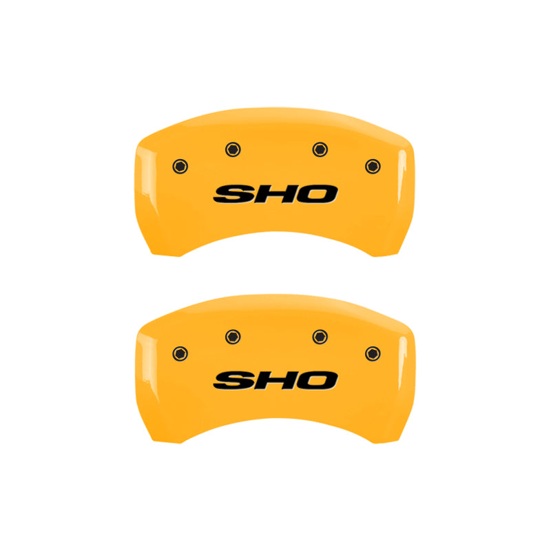 MGP 4 Caliper Covers Engraved Front & Rear SHO Yellow finish black ch MGP