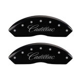 MGP 4 Caliper Covers Engraved Front Cursive/Cadillac Engraved Rear CTS4 Black finish silver ch