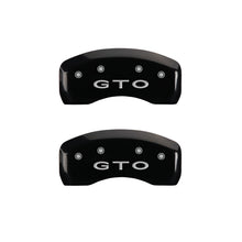 Load image into Gallery viewer, MGP 4 Caliper Covers Engraved Front Pontiac Engraved Rear GTO Black finish silver ch MGP