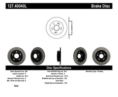 STOPTECH 06-09 HONDA CIVIC EX/SI SLOTTED & DRILLED LEFT REAR ROTOR, 127.40040L - eliteracefab.com