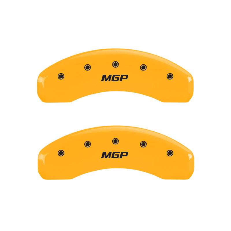 MGP 4 Caliper Covers Engraved Front & Rear MGP Yellow finish black ch MGP