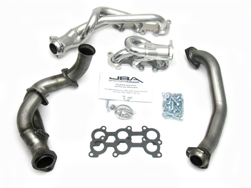 JBA 95-00 Toyota 3.4L V6 w/o EGR 1-1/2in Primary Silver Ctd Cat4Ward Header JBA