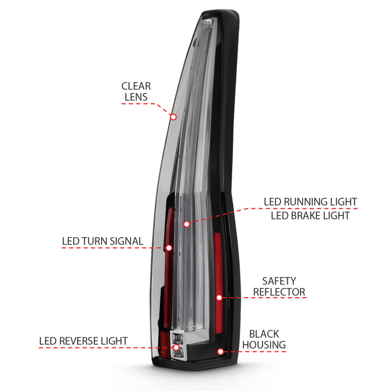 ANZO 2007-2014 Chevrolet TahOE Led Taillights Red/Clear - eliteracefab.com