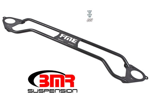 BMR FRONT STRUT TOWER BRACE TWIN TUBE BLACK (2016+ CAMARO) - eliteracefab.com