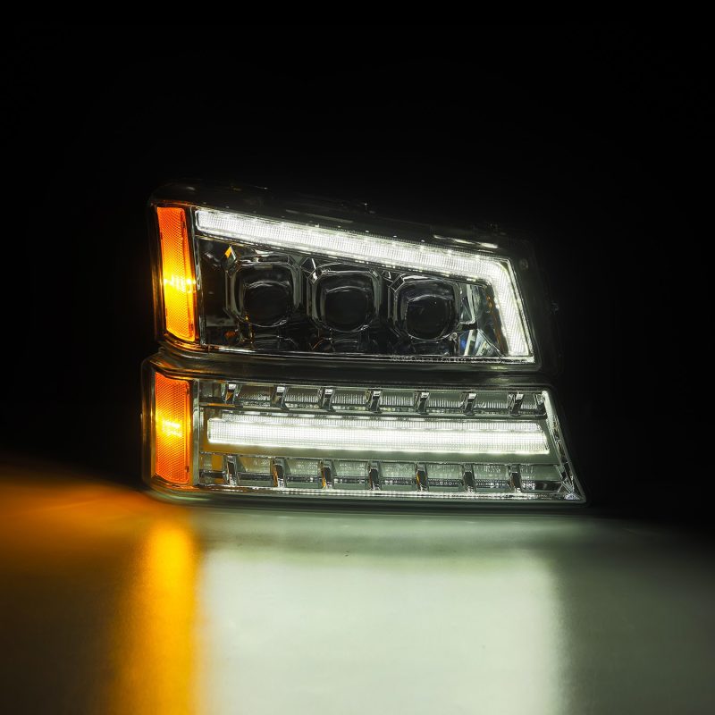 AlphaRex 880255 03-06 Chevy Silverado 1500/2500HD/3500HD/Avalanche Chrome NOVA LED Proj Headlights AlphaRex