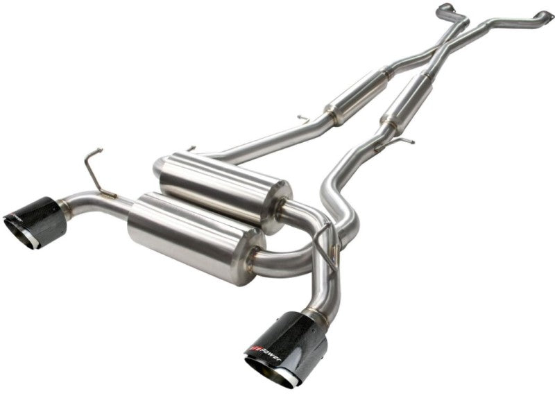 aFe Takeda 2-1/2in 304SS Cat-Back Exhaust Infiniti G37 08-13/Q60 14-15 V6-3.7 w/ Carbon Fiber Tips aFe