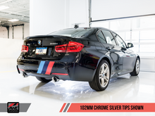 Load image into Gallery viewer, AWE Tuning BMW F3X 340i Touring Edition Axle-Back Exhaust - Chrome Silver Tips (102mm) - eliteracefab.com