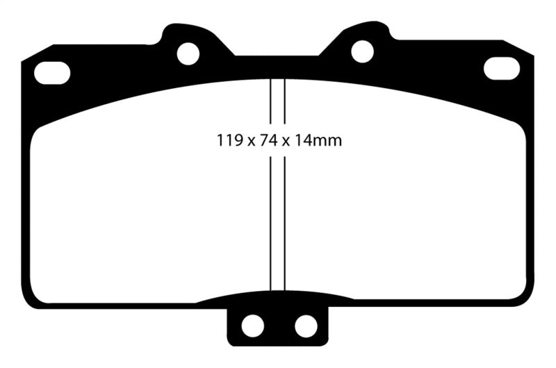 EBC 91-93 Dodge Stealth 3.0 4WD Yellowstuff Front Brake Pads - eliteracefab.com