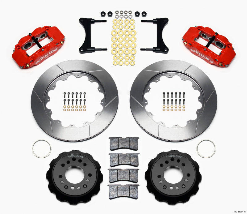 Wilwood Narrow Superlite 6R Front Hat Kit 14.00in Red 93-96 Mazda RX7 Wilwood