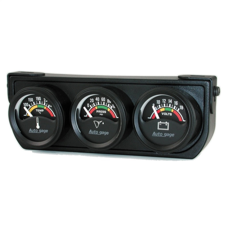 Autometer AutoGage 1.5in 0-100 PSI Oil Press/ 18 Volt / 280 Deg Water Temp Gauge Console 2391