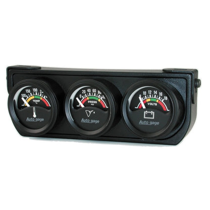Autometer AutoGage 1.5in 0-100 PSI Oil Press/ 18 Volt / 280 Deg Water Temp Gauge Console 2391