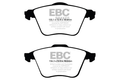 EBC 07-13 Mazda 3 2.3 Turbo Greenstuff Front Brake Pads - eliteracefab.com